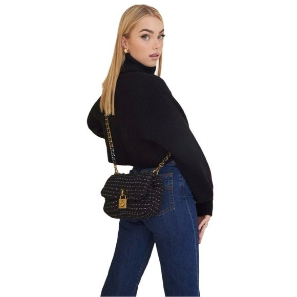 Steve Madden BTerra-T Quilted Fabric Chain Handbag‎ with Padlock Closure - Picture 2 of 16